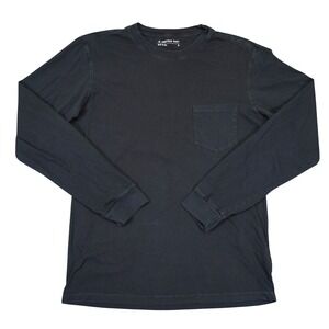American Giant Pocket Tee Mens S Black Long Sleeve Made In USA Cotton